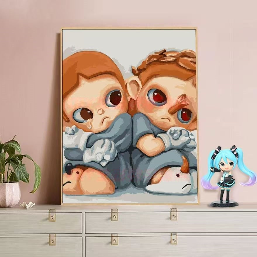 Playful Character Illustration Canvas Art