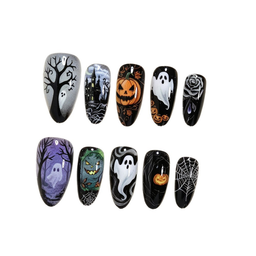 Halloween-Themed Press-On Nail Art Design Set Acalora