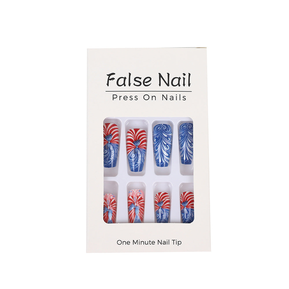 Creative acrylic nails with patriotic patterns Acalora