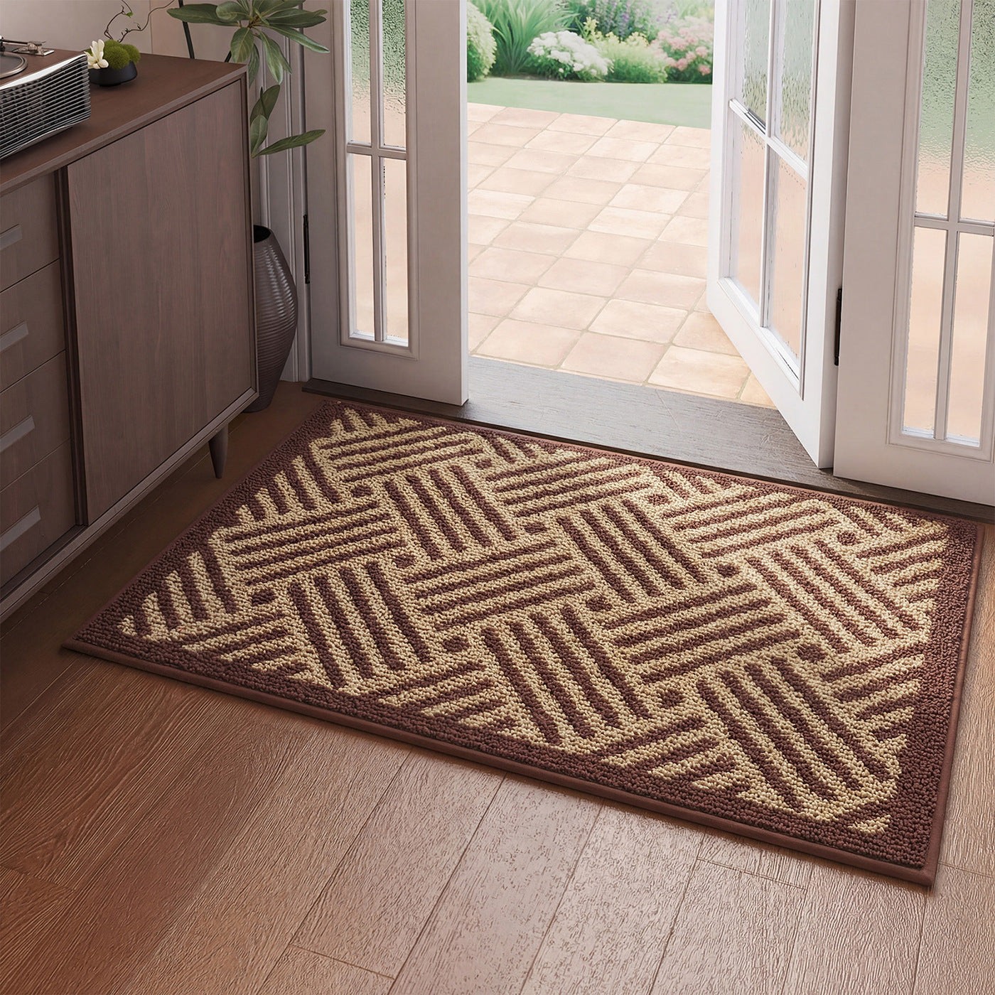 Textured Geometric Doormat