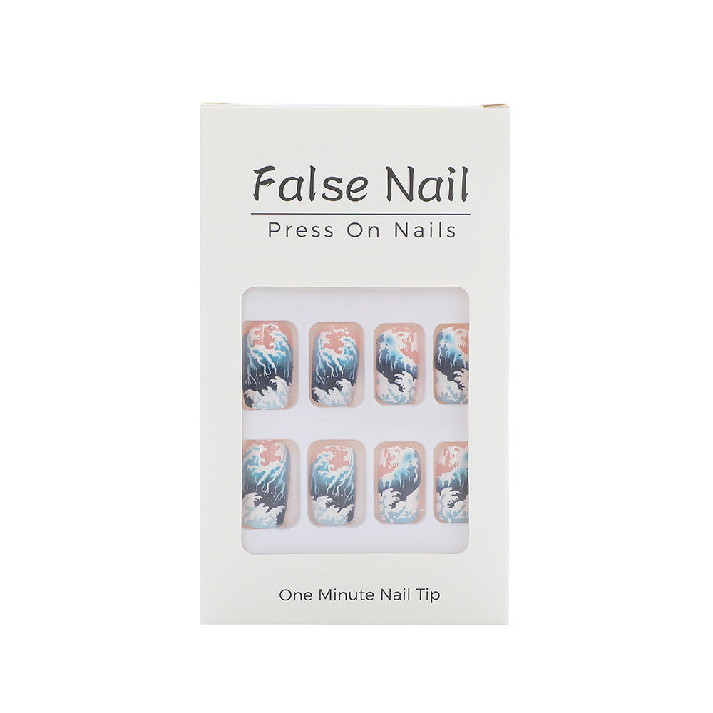 Nail art with wave pattern Acalora