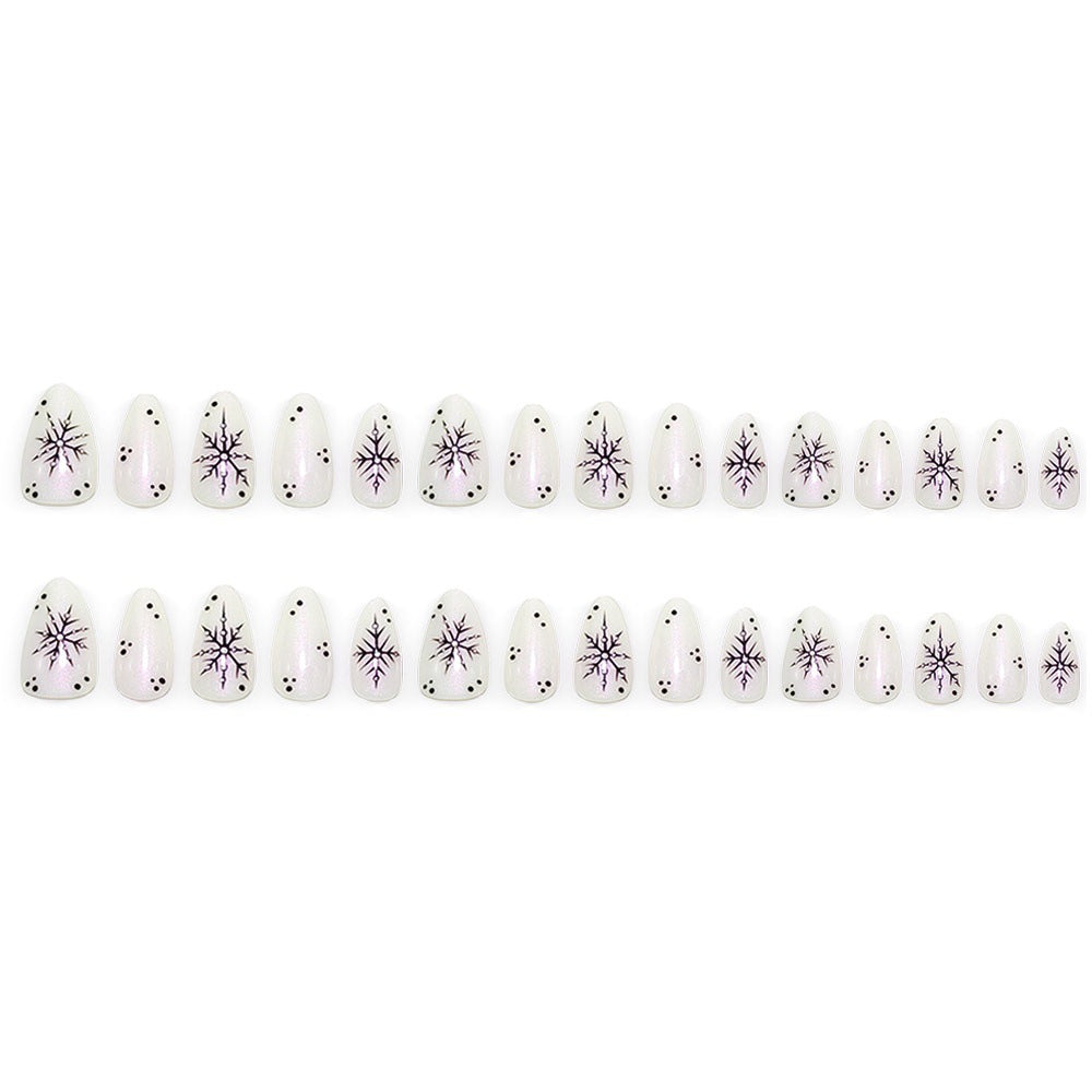Artificial nail set with snowflake pattern Acalora