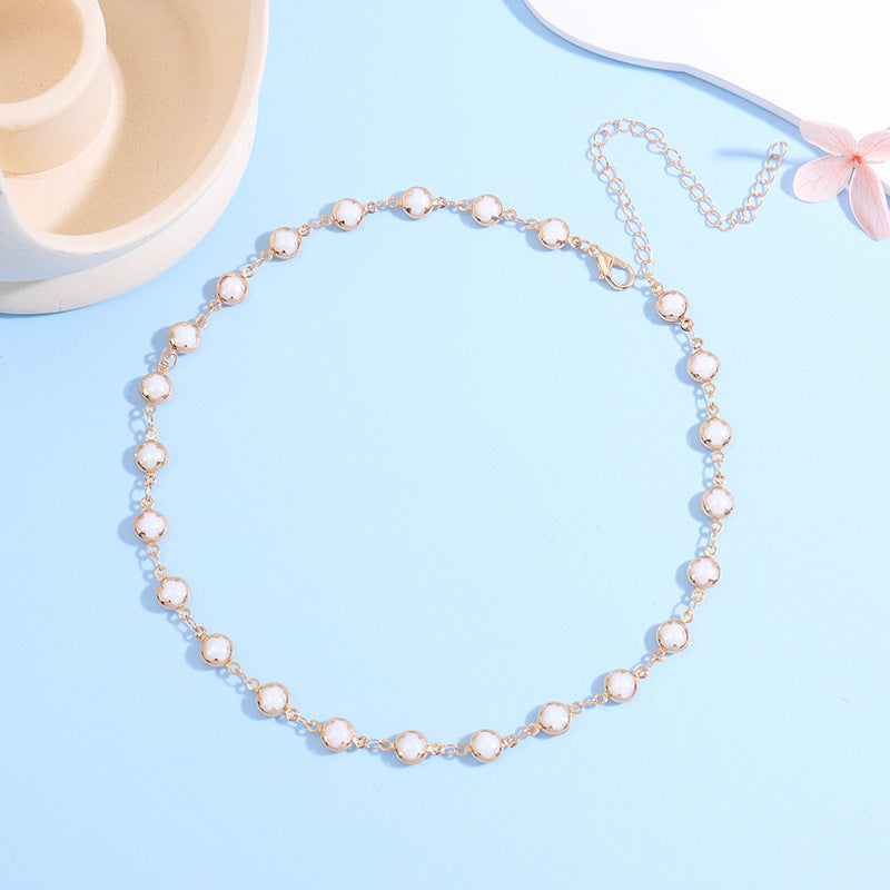 Floral Charm Choker Necklace Acalora 1788164322