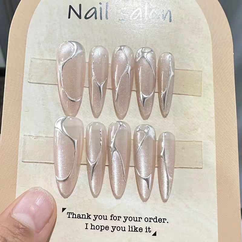 Elegant Abstract Art Press-On Nails Acalora