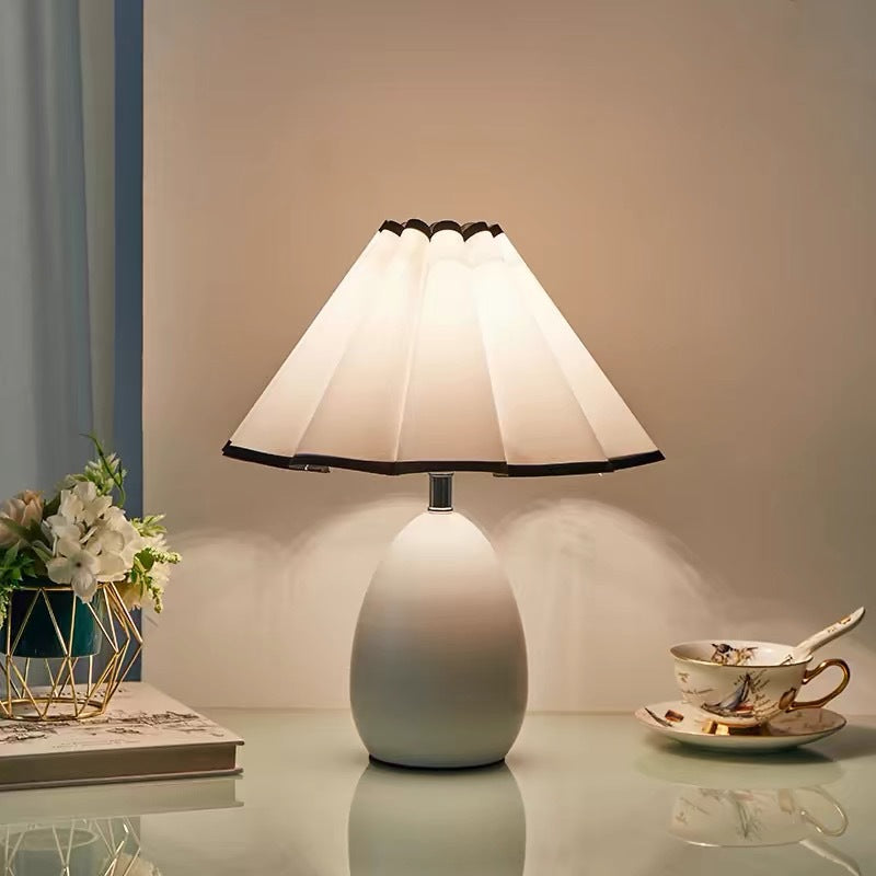 Elegant Table Lamp with Pleated Shade