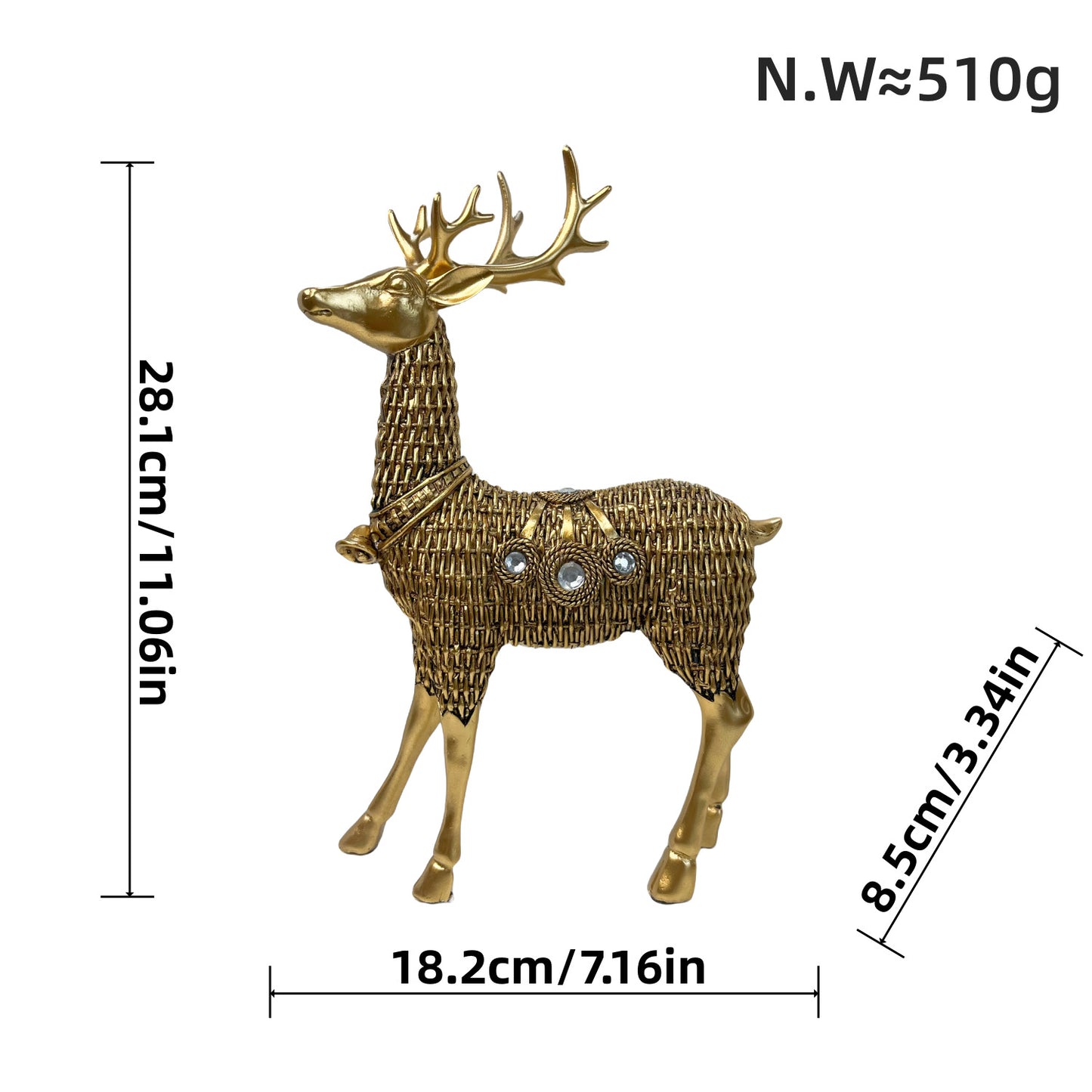 Decorative deer figure with glitter details Acalora