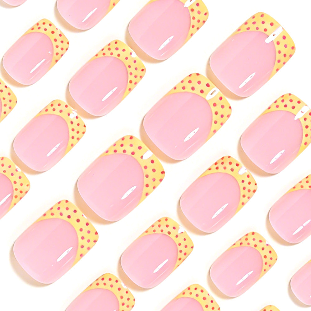 Stylish Polka Dot French Tip Nail Art Set Acalora