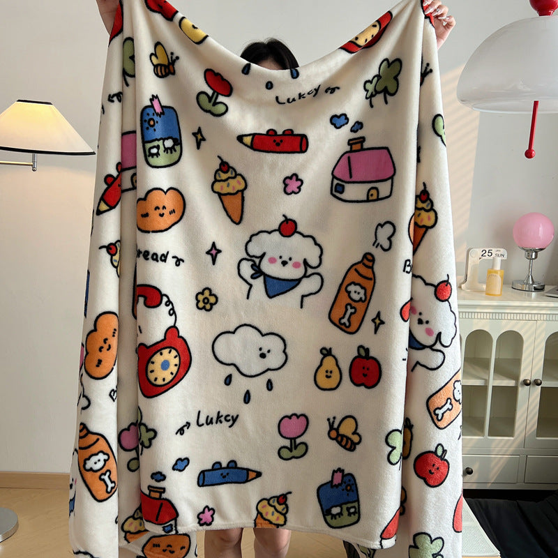 Soft Plush Dog-Themed Throw Blanket