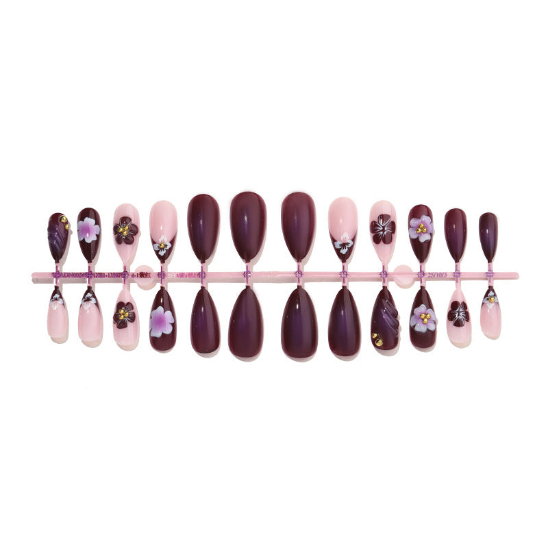 Floral Embellished Press-On Nail Set Acalora 1788496103