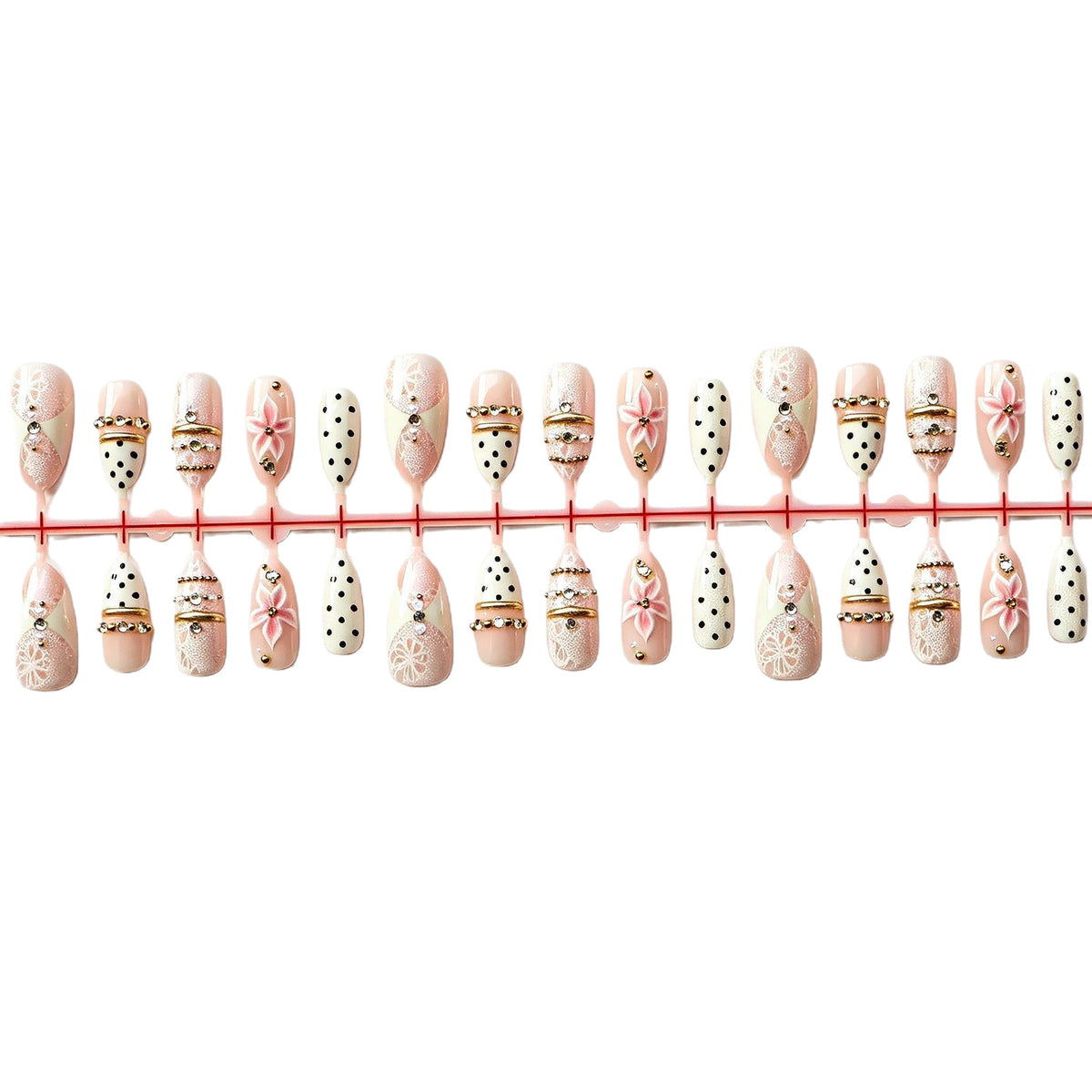 Elegant Lace Press-On Nail Set Acalora