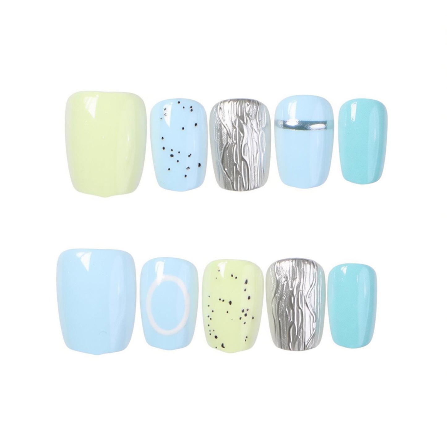 Creative Geometric Press-On Nail Art Acalora