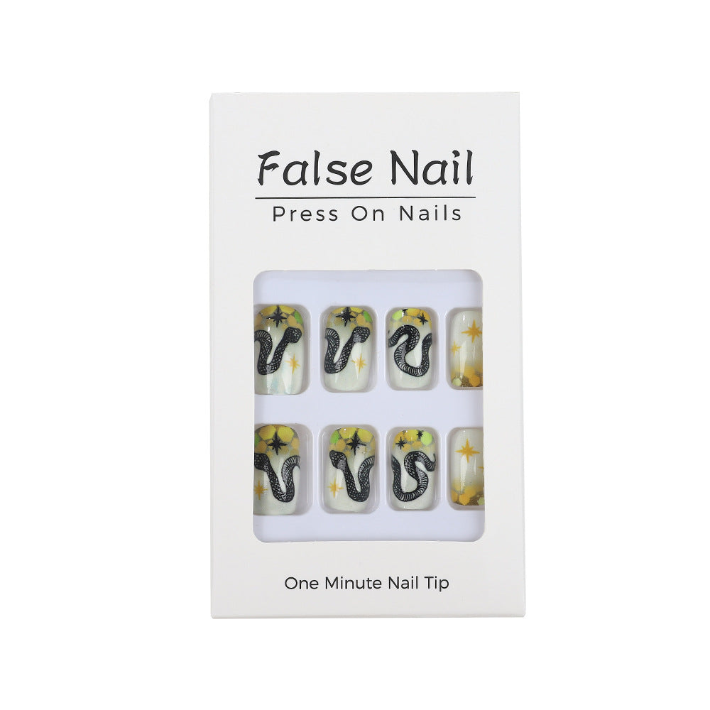Artistic snake pattern artificial nails Acalora