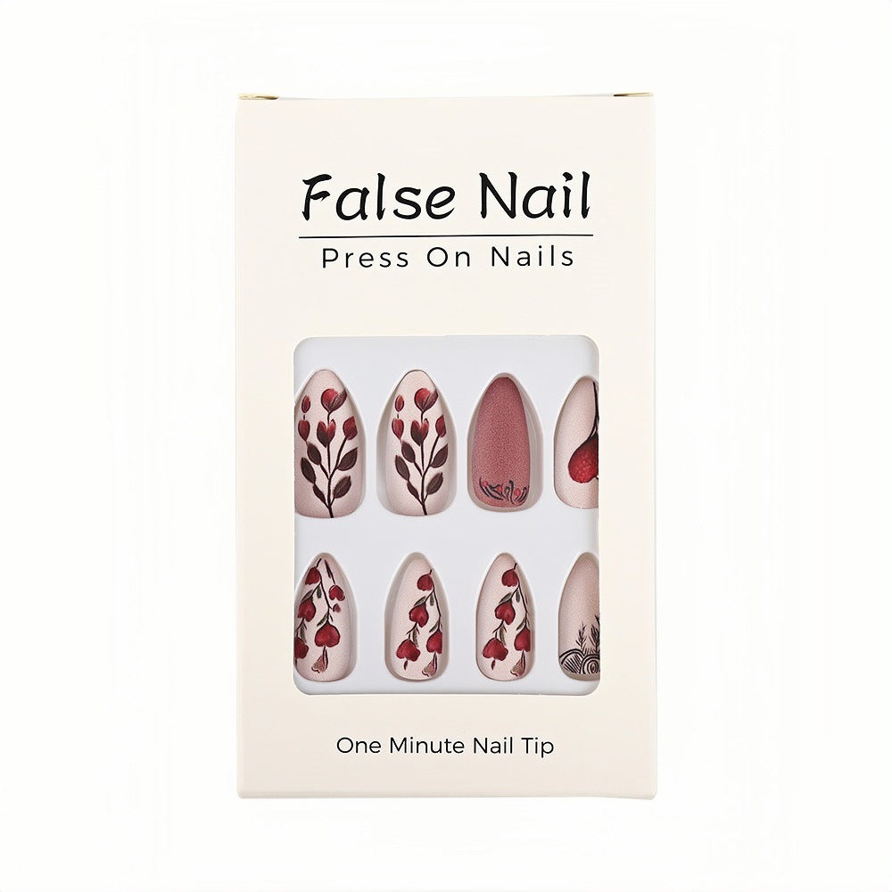 Artificial Nail Set with Romantic Heart Design Acalora