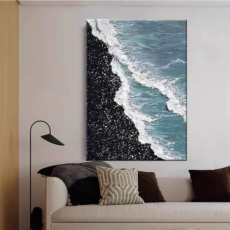Coastal Waves Textured Canvas Artwork