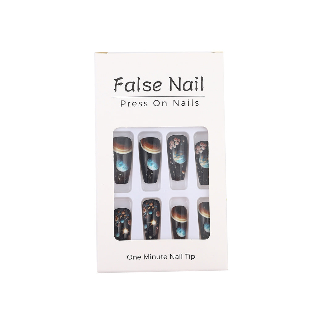 Artificial nails with galactic motifs Acalora