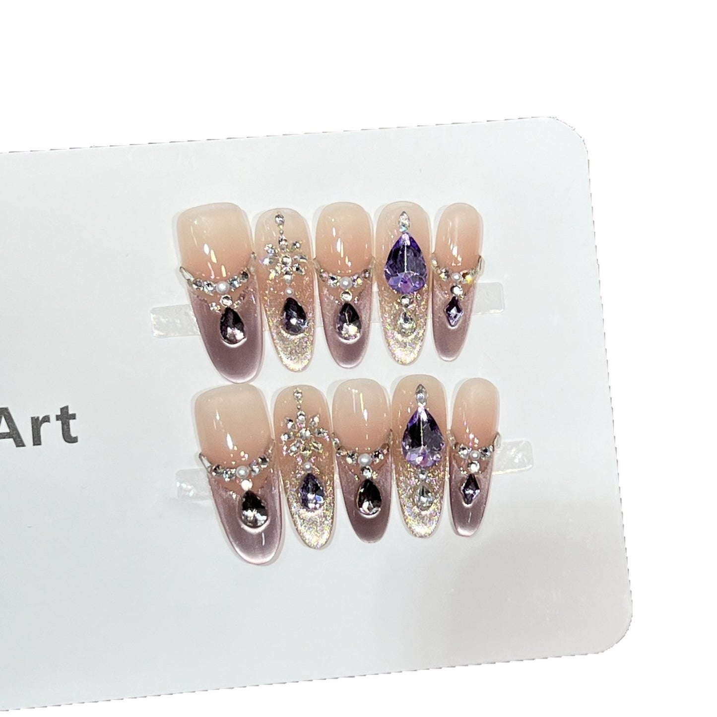 Glamorous Stiletto Nail Art with Rhinestones Acalora