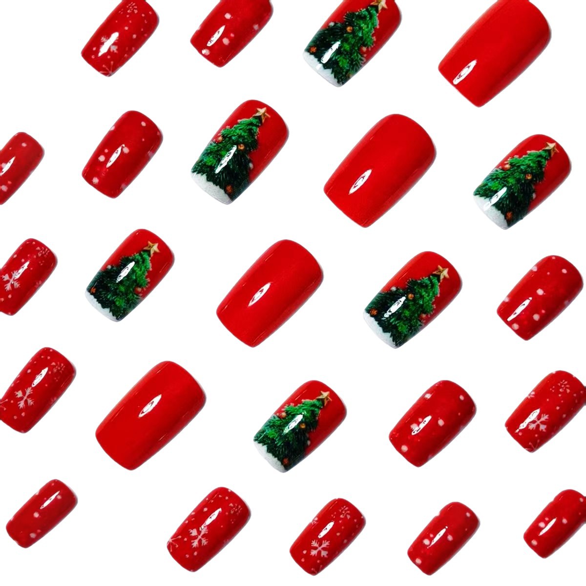 Festive 3D Christmas Tree Nail Art Acalora