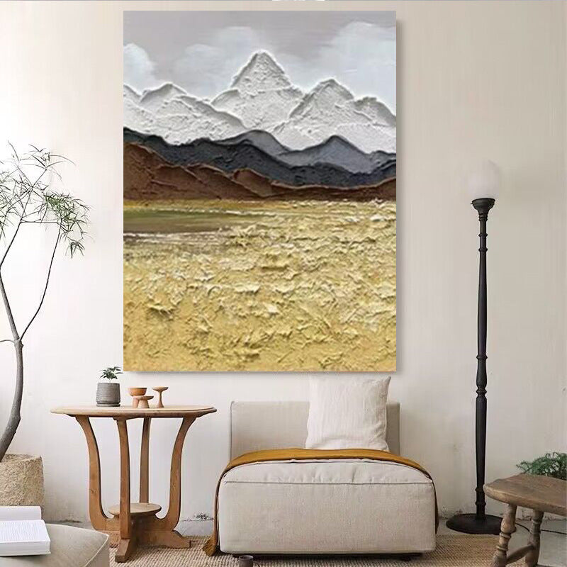 Contemporary Textured Mountain Landscape Artwork