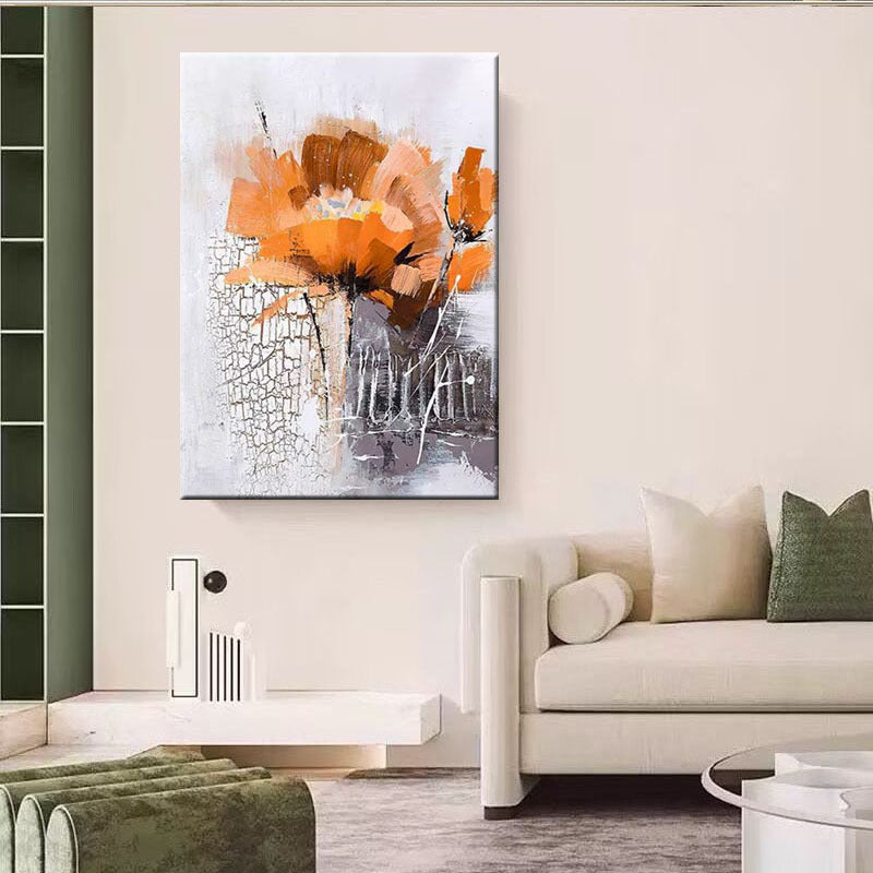 Textured Floral Canvas Artwork