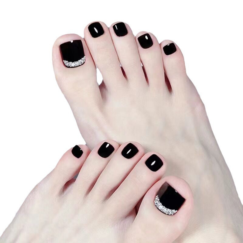 Premium Rhinestone-Accented Press-On Toenails Acalora
