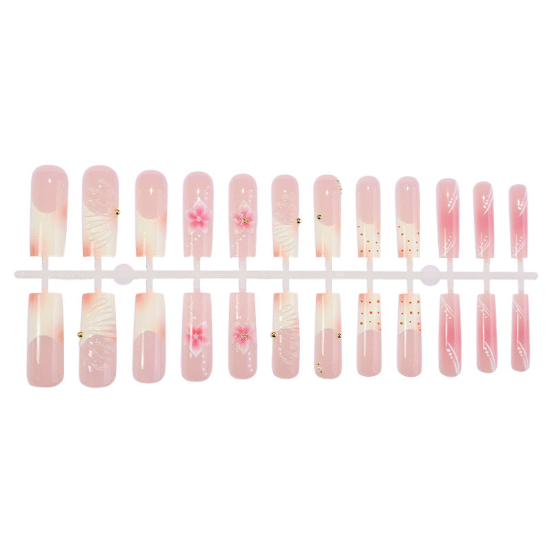 Artistic Press-On Nail Art Kit with Floral Designs Acalora