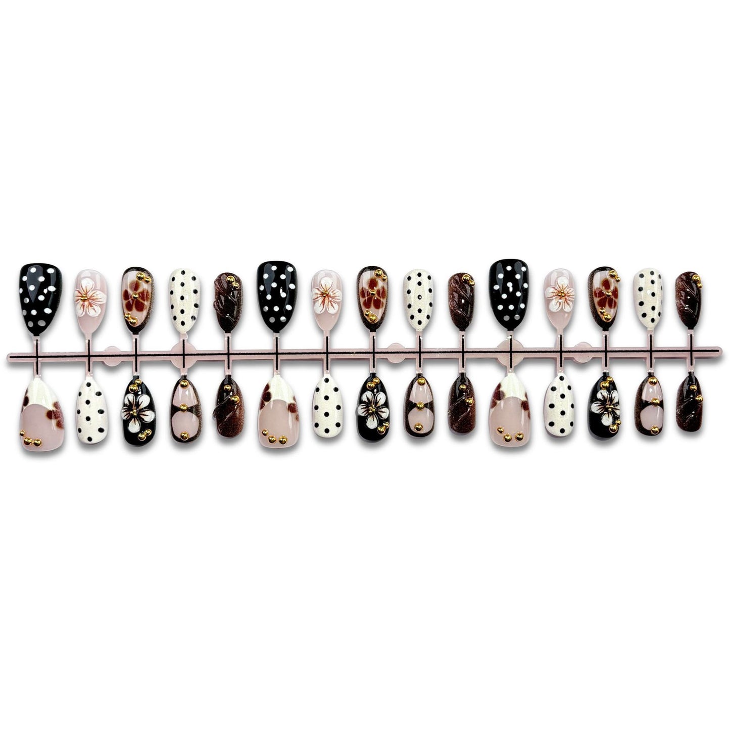 Floral Design Press-On Nail Art Acalora
