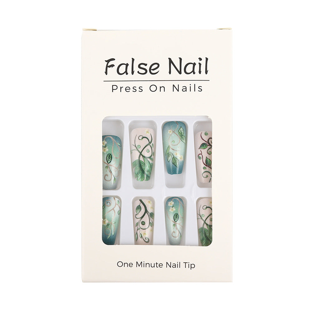 Artificial Nails Set with Floral Designs Acalora