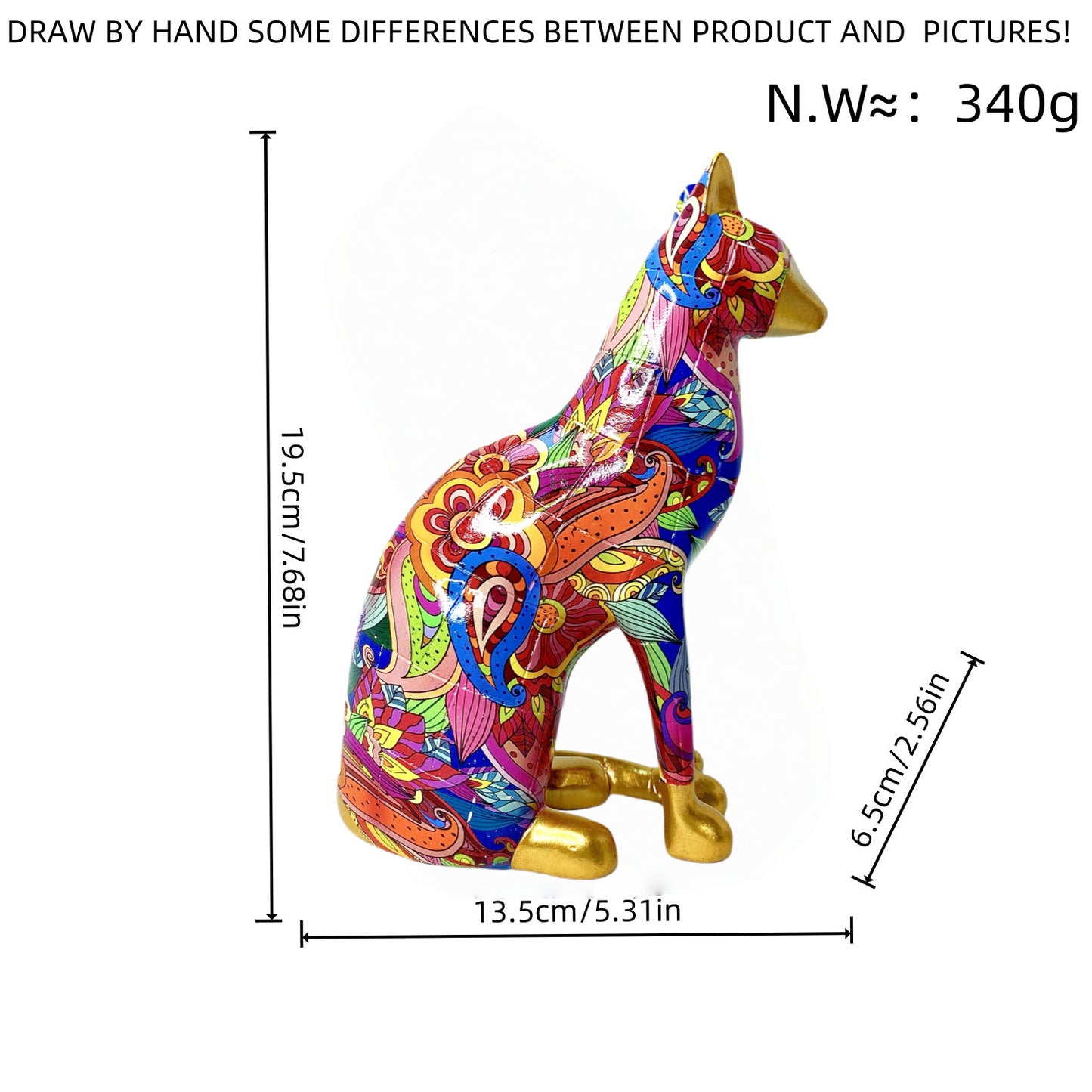 Decorative cat statue in modern art style Acalora
