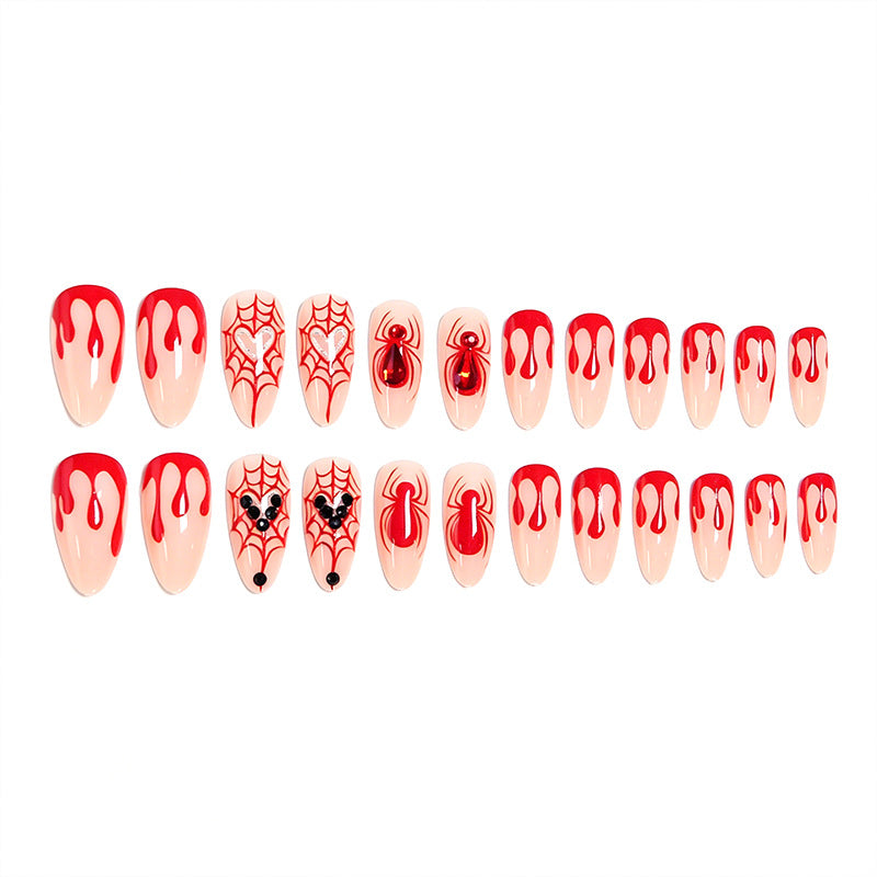 Artificial nail set with Halloween motif and intricate decorations Acalora