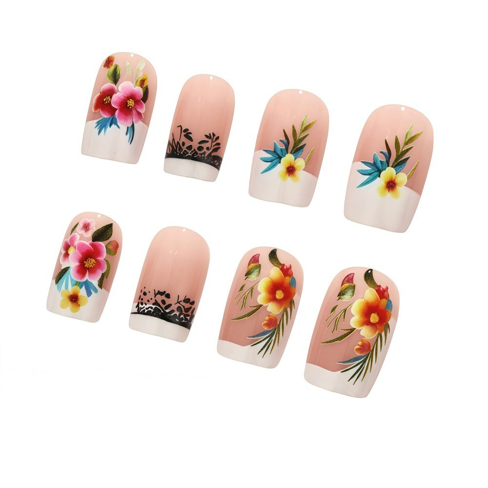 Exquisite artificial nails with floral patterns Acalora
