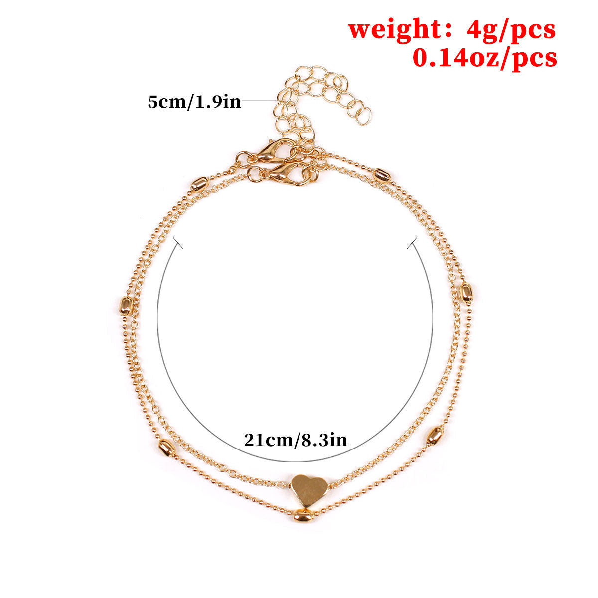 Double Layered Heart Charm Necklace Acalora