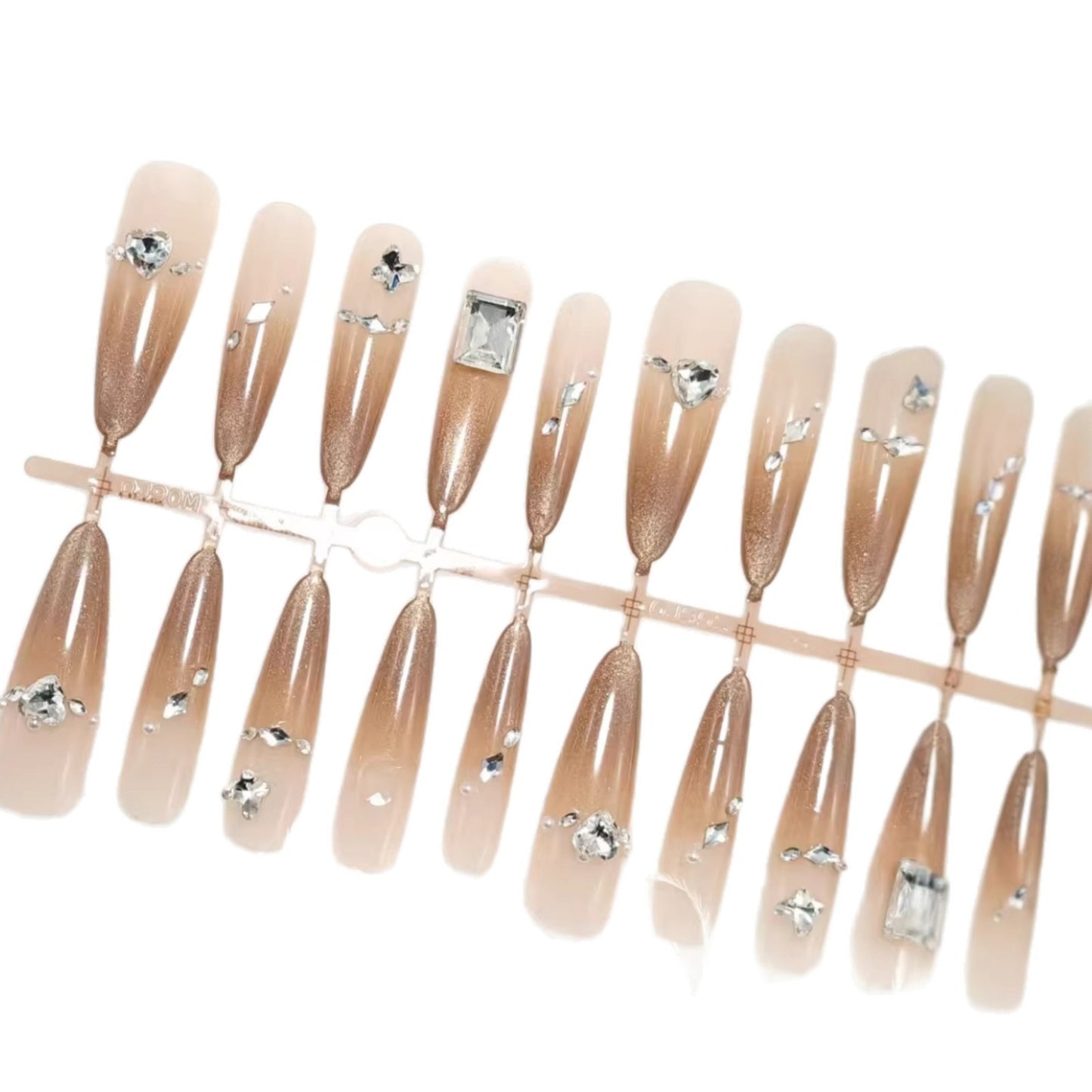 Acrylic nail set with glamorous 3D rhinestone applications Acalora