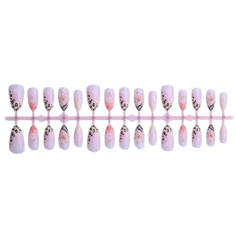 Artificial nail set with floral decorations and elegant patterns Acalora