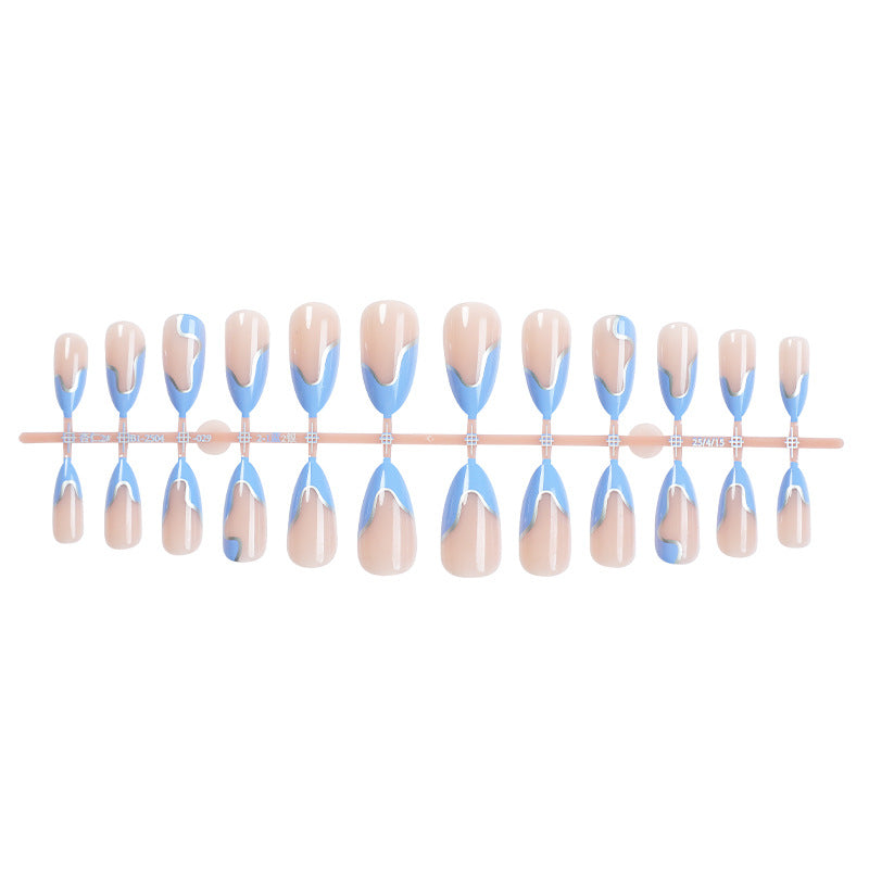 Artistic Press-On Nail Set with Modern Abstract Design Acalora