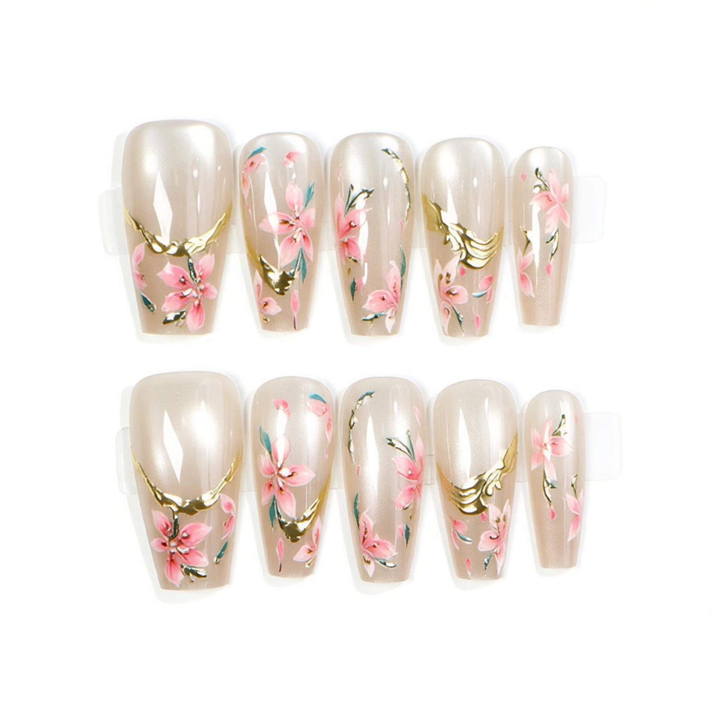 Elegant Floral Nail Art Acalora