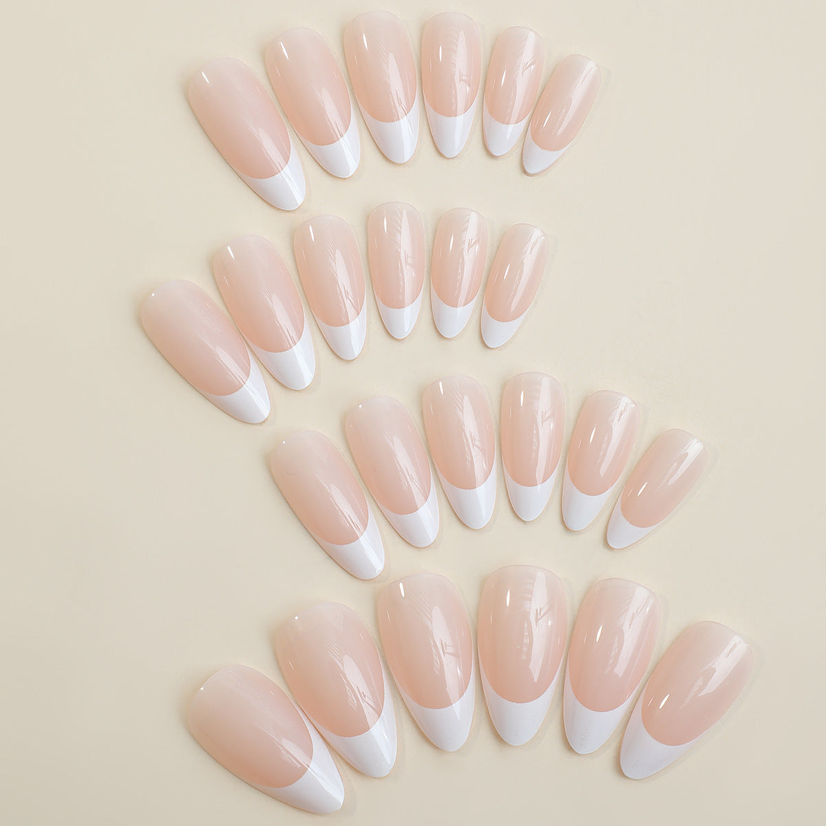 Press-On Nail Set with French Tip Design Acalora