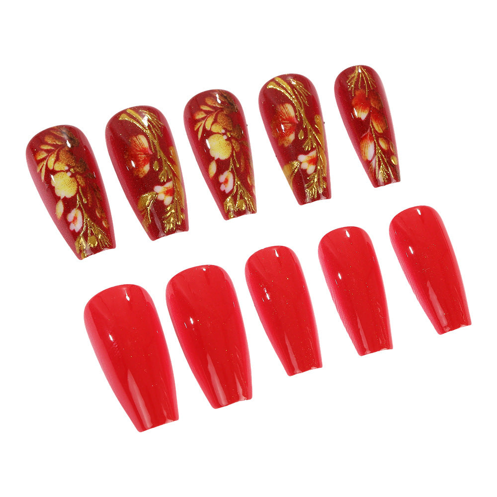 Artful nail tips in an elegant flower pattern Acalora