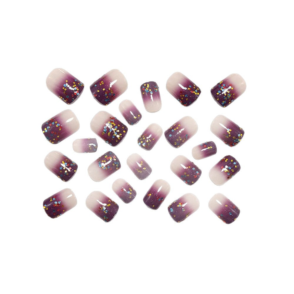 Artificial nails with glitter gradient and colorful accent Acalora