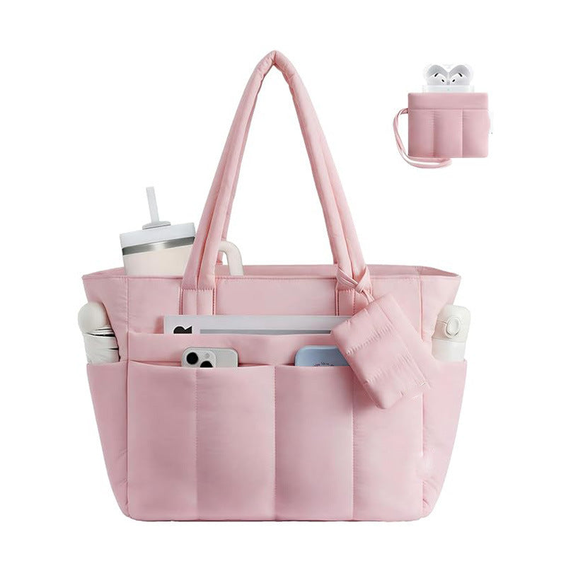 Spacious Quilted Work Tote Acalora