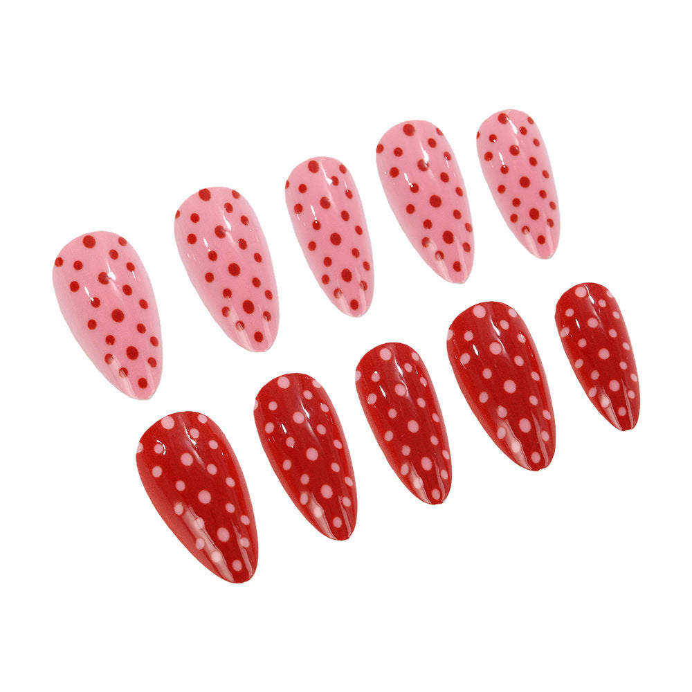 Artificial nails with trendy Polka Dot Design Acalora