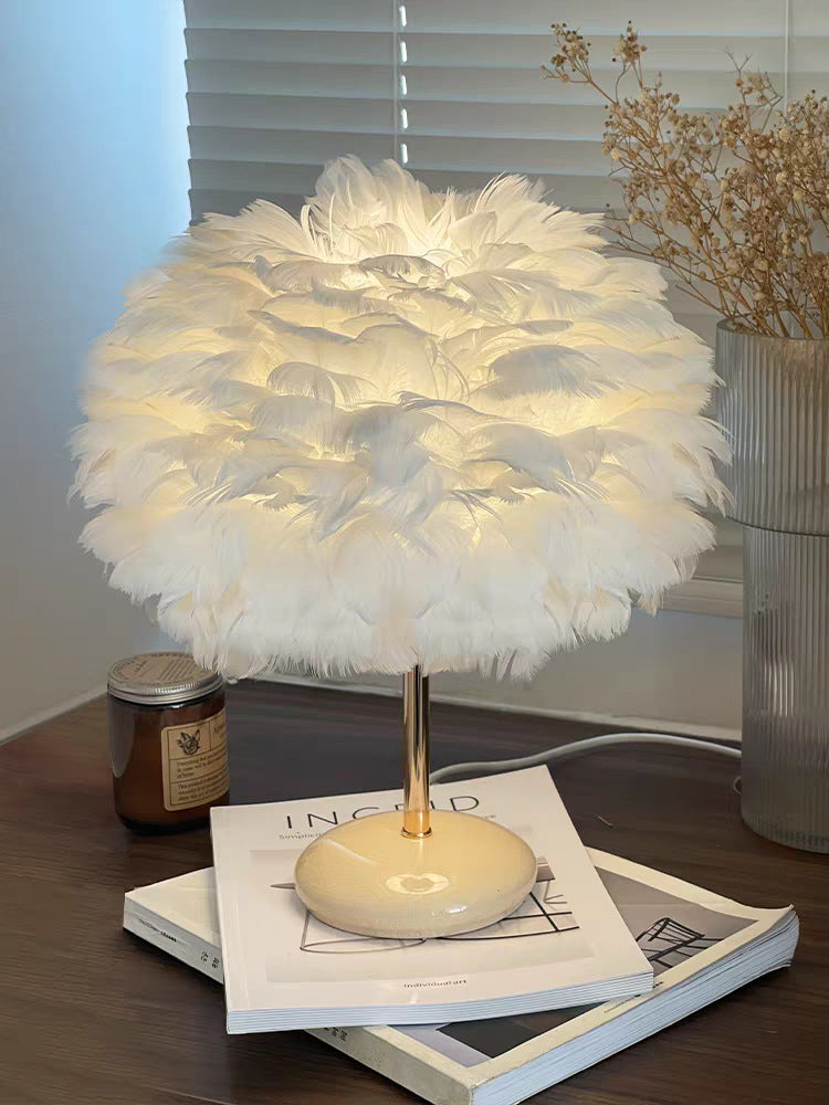 Feathered Decorative Table Lamp