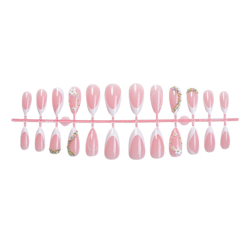 Premium Artistic Press-On Nail Set with Elegant Design Accents Acalora