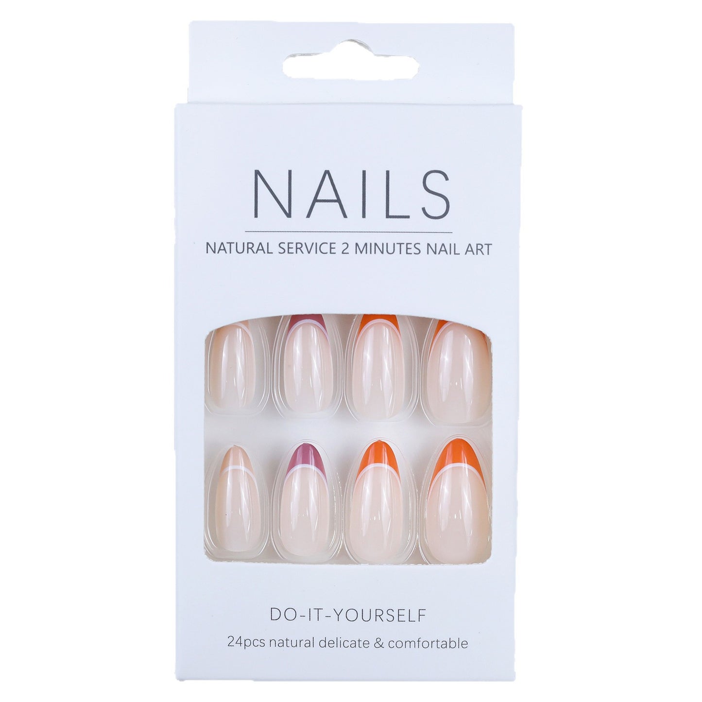 Artificial nails with modern gradient and graphic accents Acalora