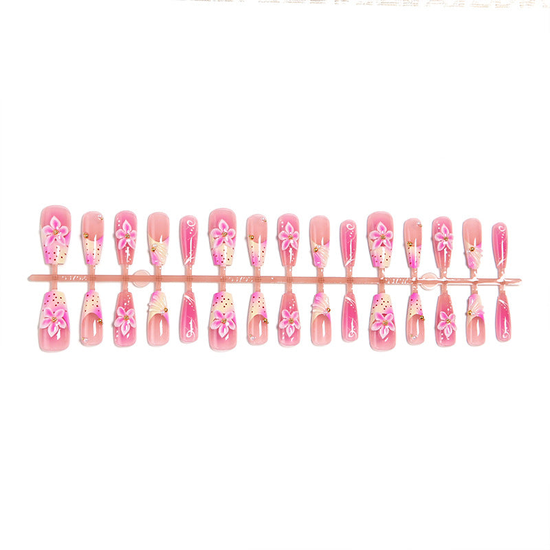 Nail art set with elegant floral motifs Acalora