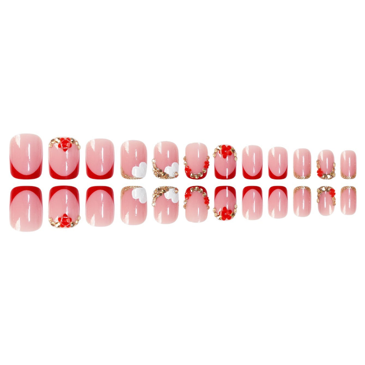 Elegant Floral Press-On Nail Art Set Acalora