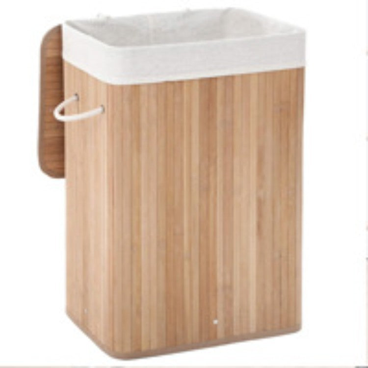 Laundry basket made of natural bamboo with removable cover Acalora