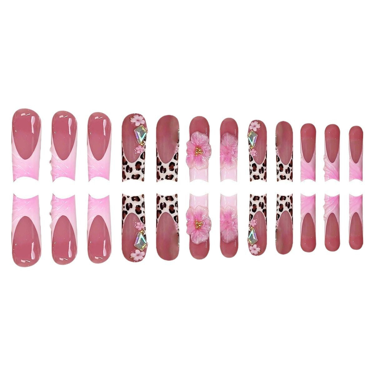 Artistic Floral Accent Press-On Nails Acalora