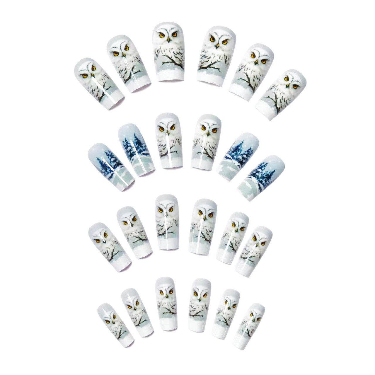 Snowy Owl-Inspired Holiday Nail Art Acalora