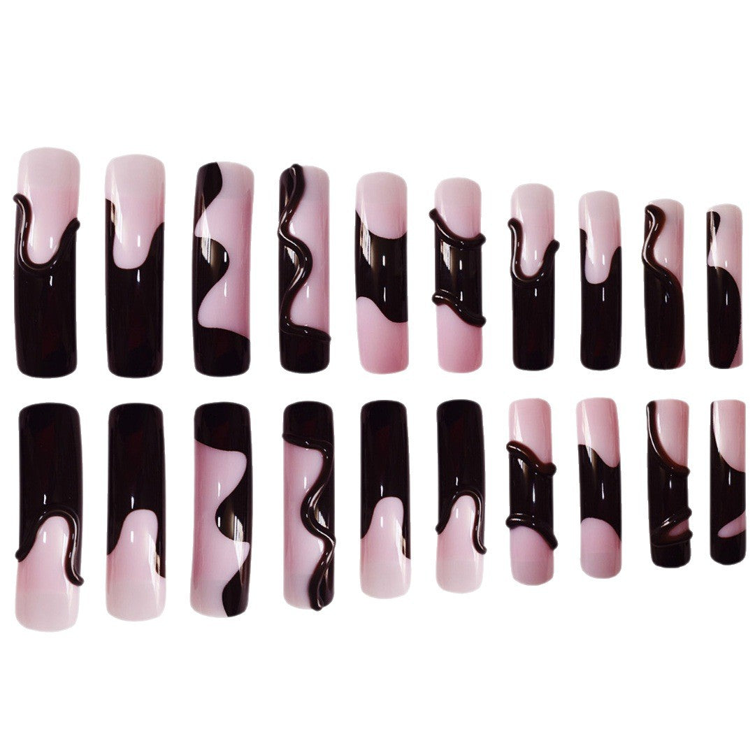Artistic Press-On Nails with 3D Design Acalora