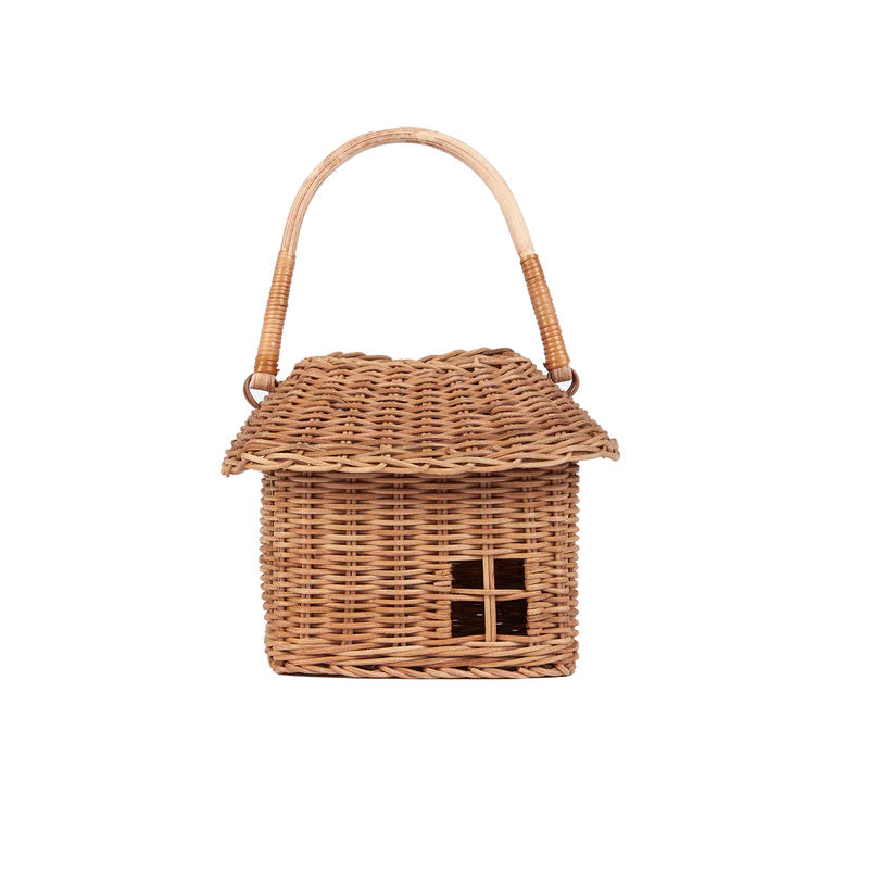 Charming Cottage-Shaped Woven Storage Basket Acalora